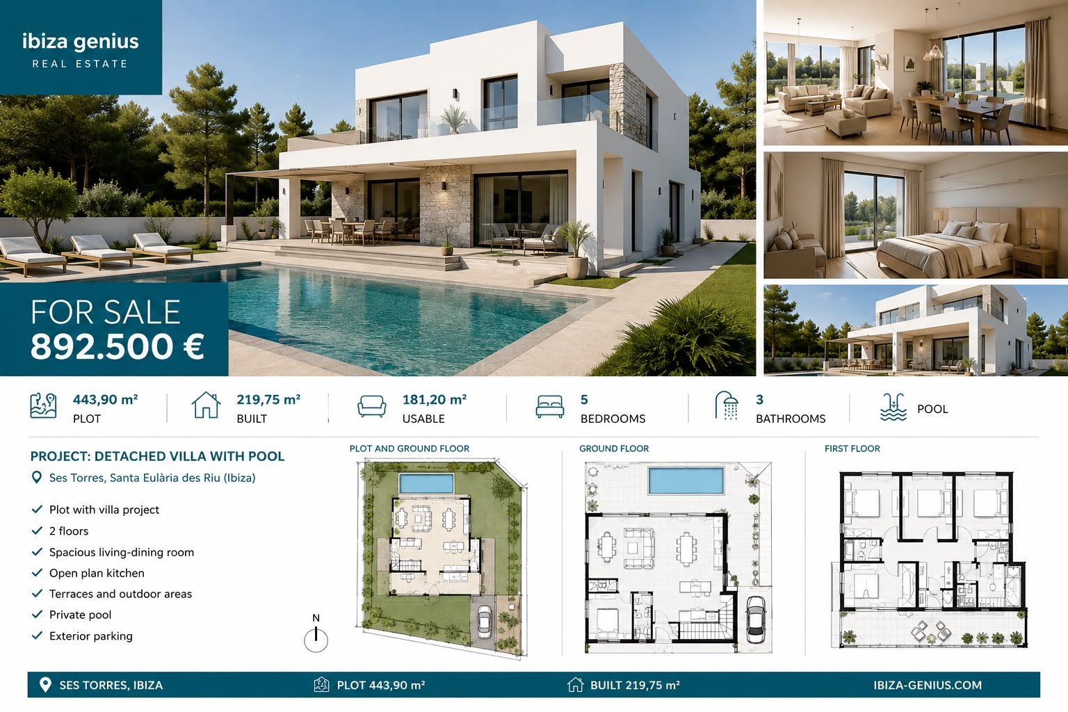 443,90 m2 plot in Ses Torres with a pre-authorized project to build a house | For Sale