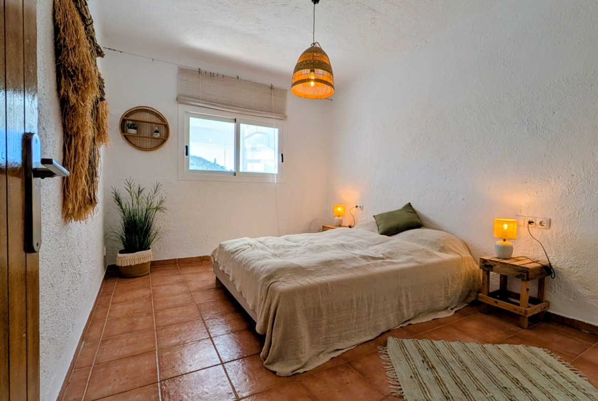 Boho Chic Sea View Apartment with Private Rooftop in Cala Vadella for Summer Rent