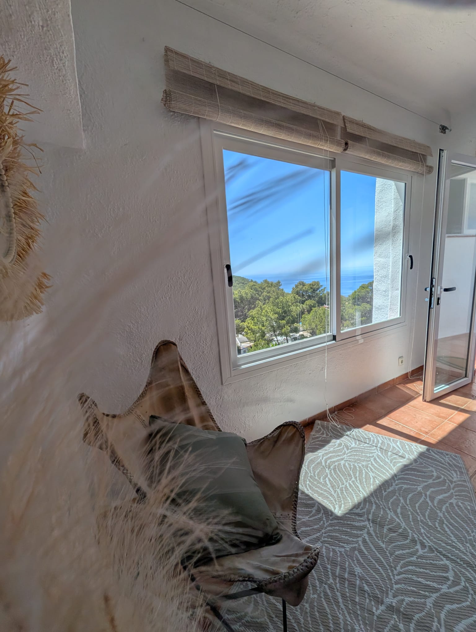 Boho Chic Sea View Apartment with Private Rooftop in Cala Vadella for Summer Rent