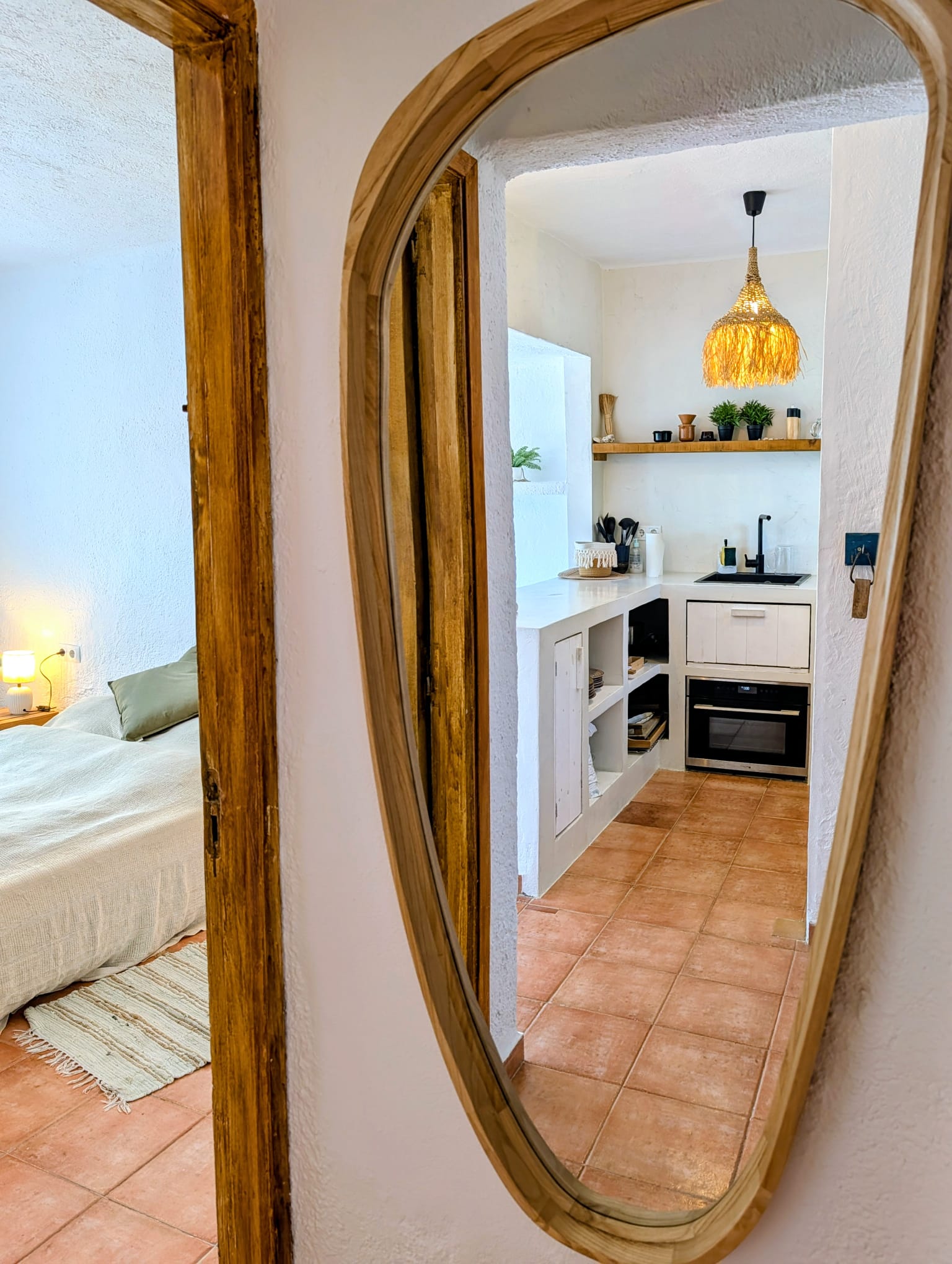 Boho Chic Sea View Apartment with Private Rooftop in Cala Vadella for Summer Rent