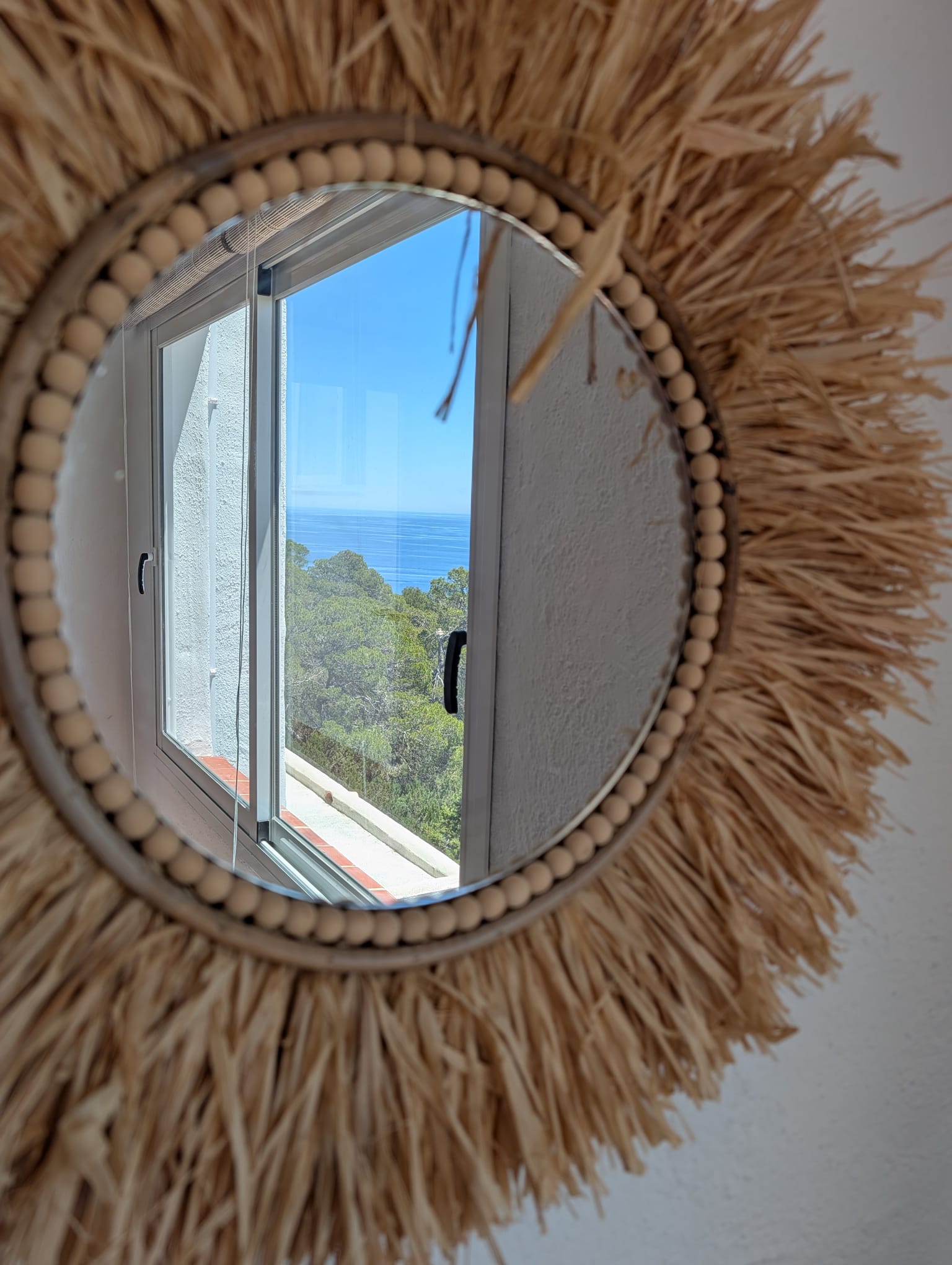 Boho Chic Sea View Apartment with Private Rooftop in Cala Vadella for Summer Rent