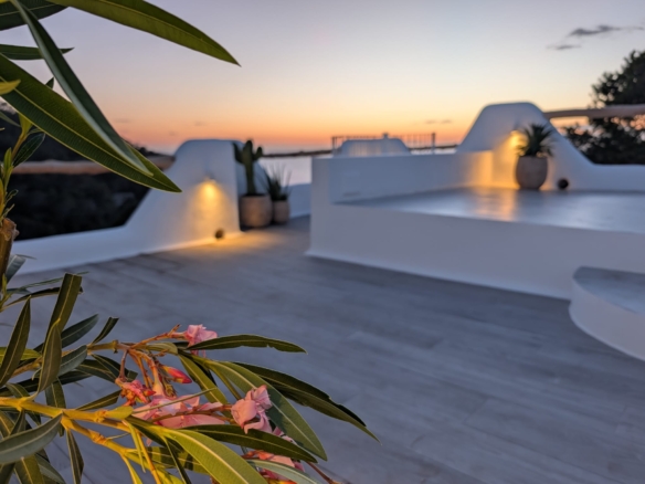 Boho Chic Sea View Apartment with Private Rooftop in Cala Vadella for Summer Rent
