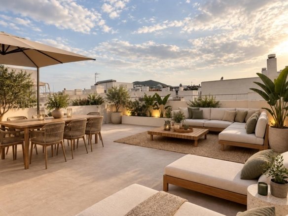 Top-Floor Apartment with 80 m² Private Terrace in Santa Eulalia For Sale